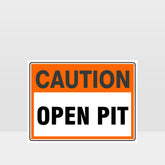 Custom Metal Sign,Caution Open Pit Sign
